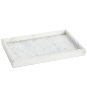 Juvale -  White Marble Vanity Bathroom Tray for Jewel White